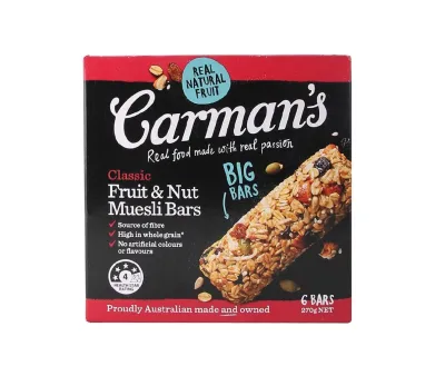 Carman's Classic Fruit & Nut Muesli Bars From Australia (270g) Contains 6 Bars