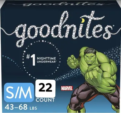 Goodnites Nighttime Bedwetting Underwear, Boys, Small/Medium, 22 Count