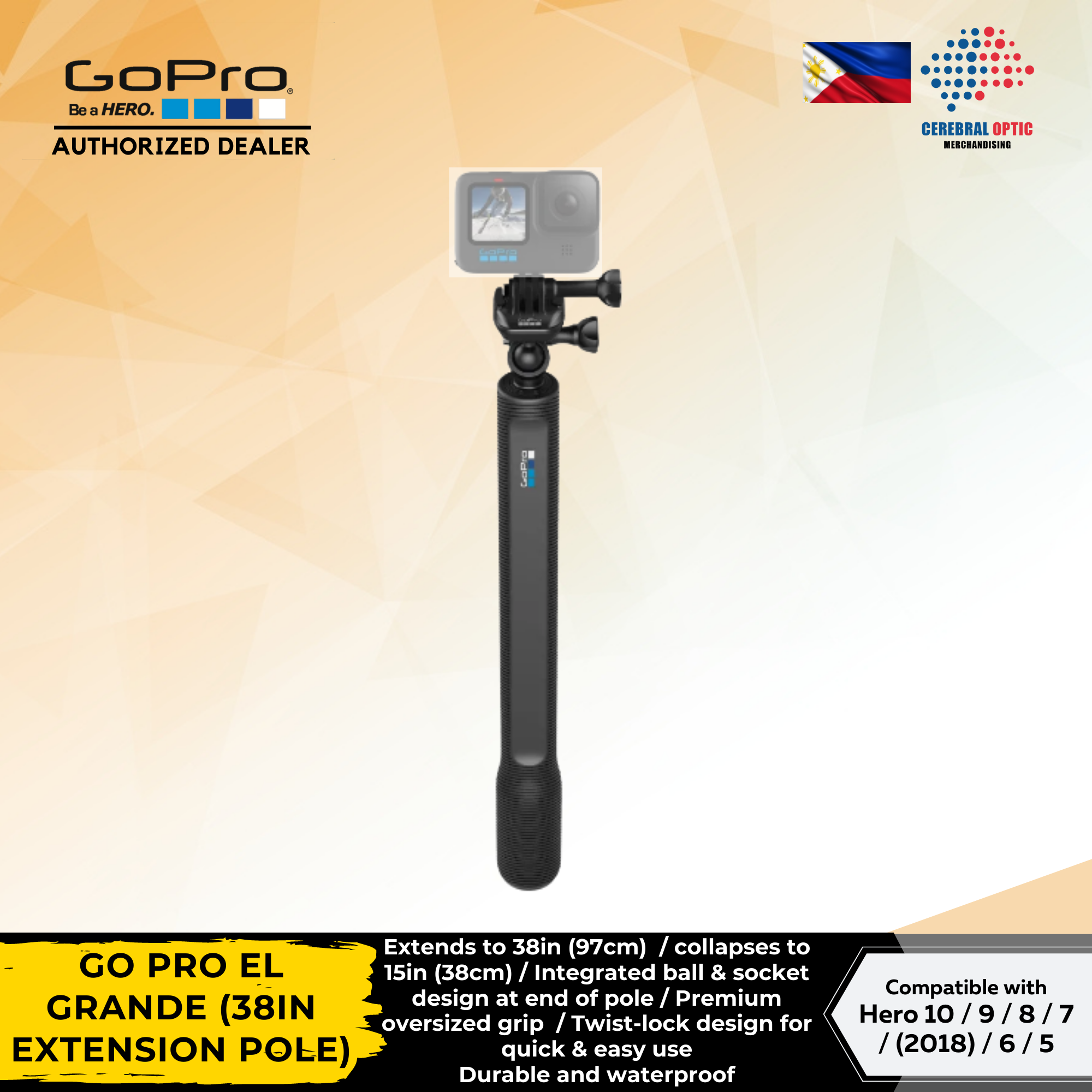 GO PRO EL GRANDE (38IN EXTENSION POLE) for HERO 10/9/8/7/ 2018 - Main Image