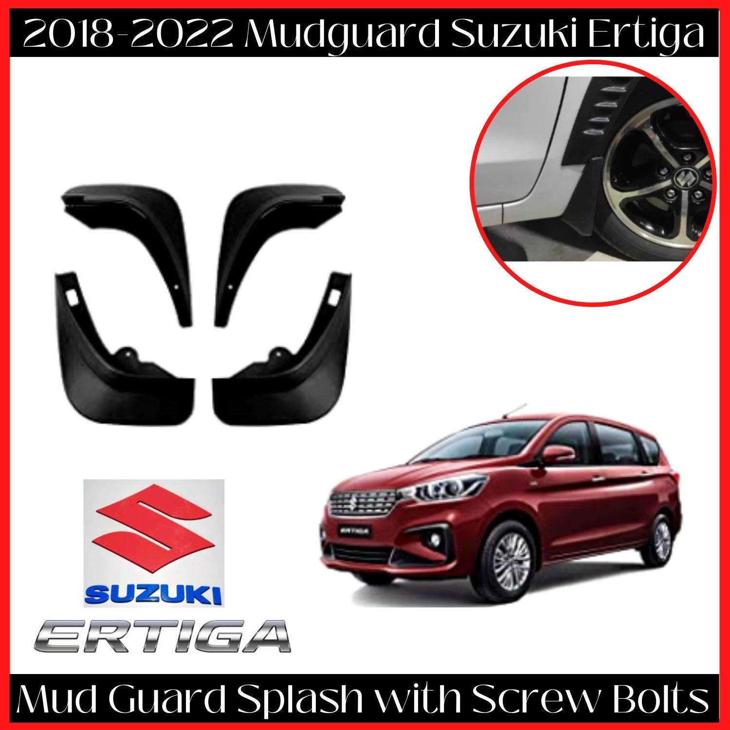 20182022 Mudguard Suzuki Ertiga Mud Flap / Mud Guard Splash with Screw