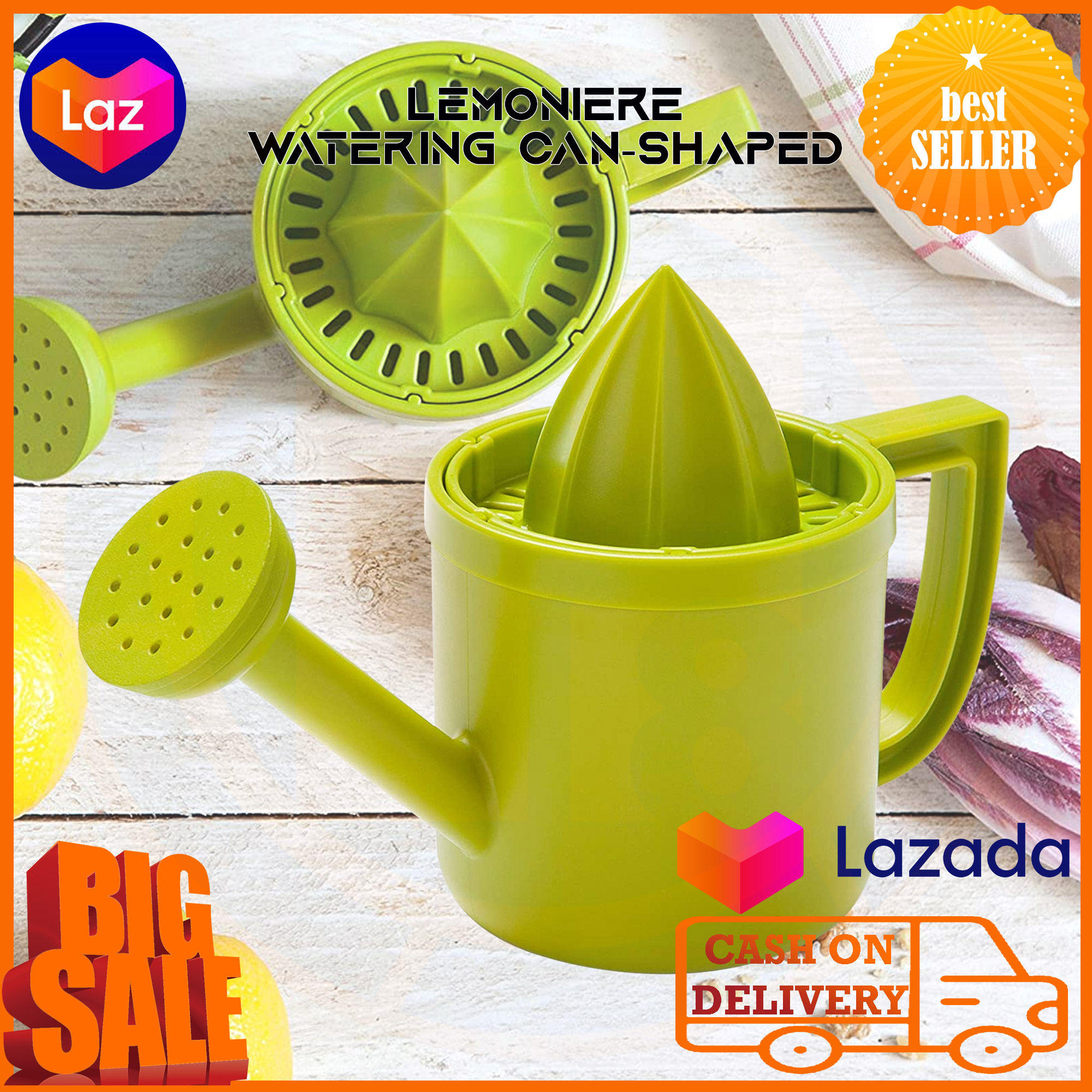 Lemoniere Watering CanShaped Manual Hand Juicer, Green ABS Squeezer
