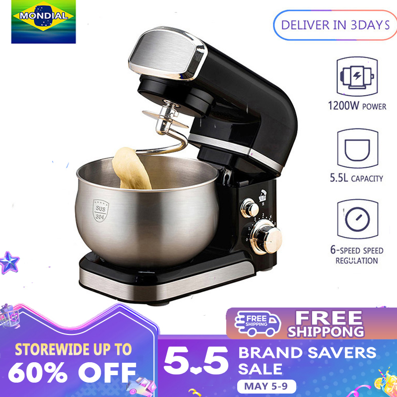 MONDIAL stand mixer 1200W large motor Desktop Food Mixer, 5.5L Dough