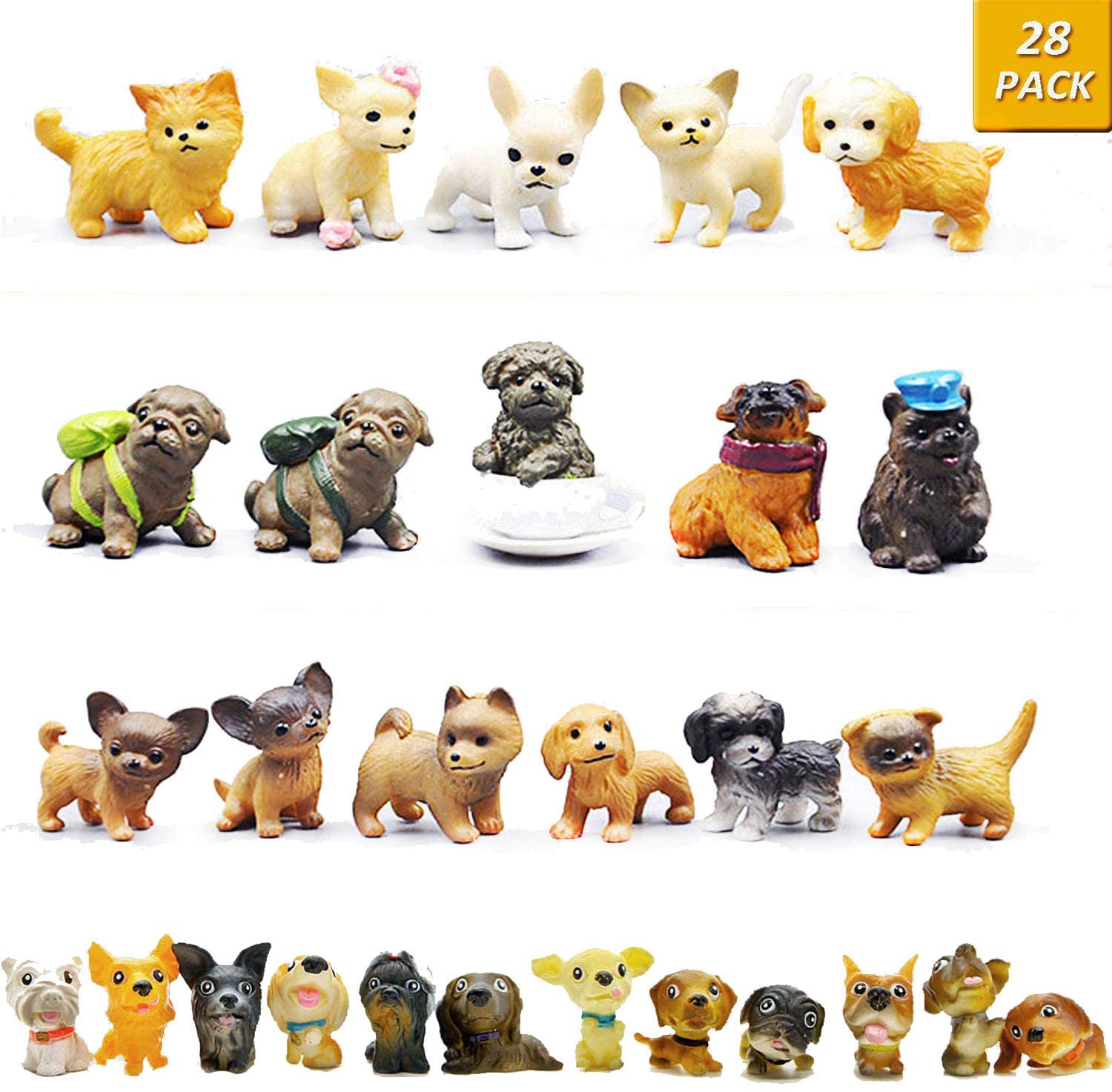 WIOR Mini Dog Figurines, 12PCS Realistic Puppy Indonesia