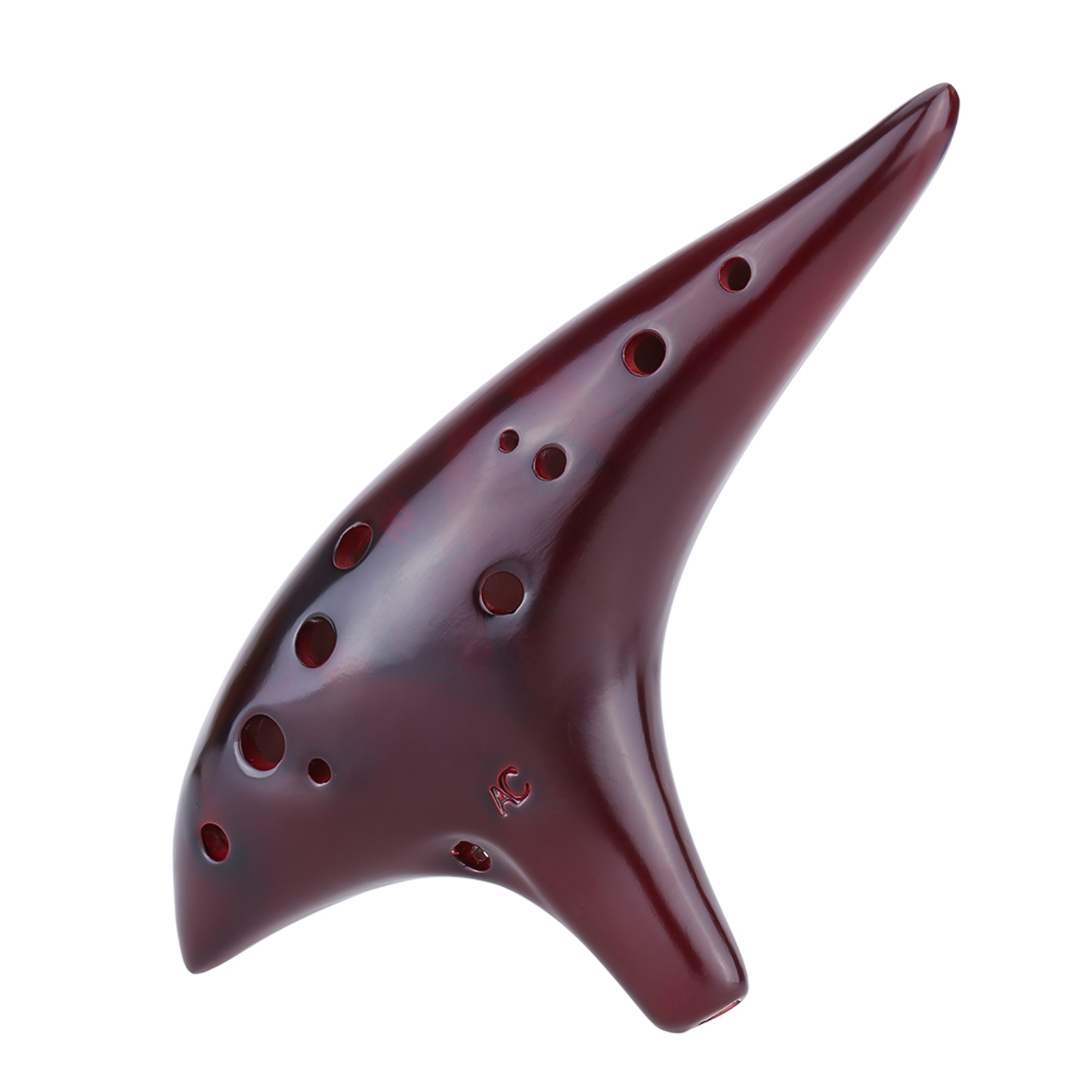 12 Holes Ceramic Ocarina Flute Alto C Smoked Burn Submarine Style Musical Instrument with Music Score for Music Lover and Beginner