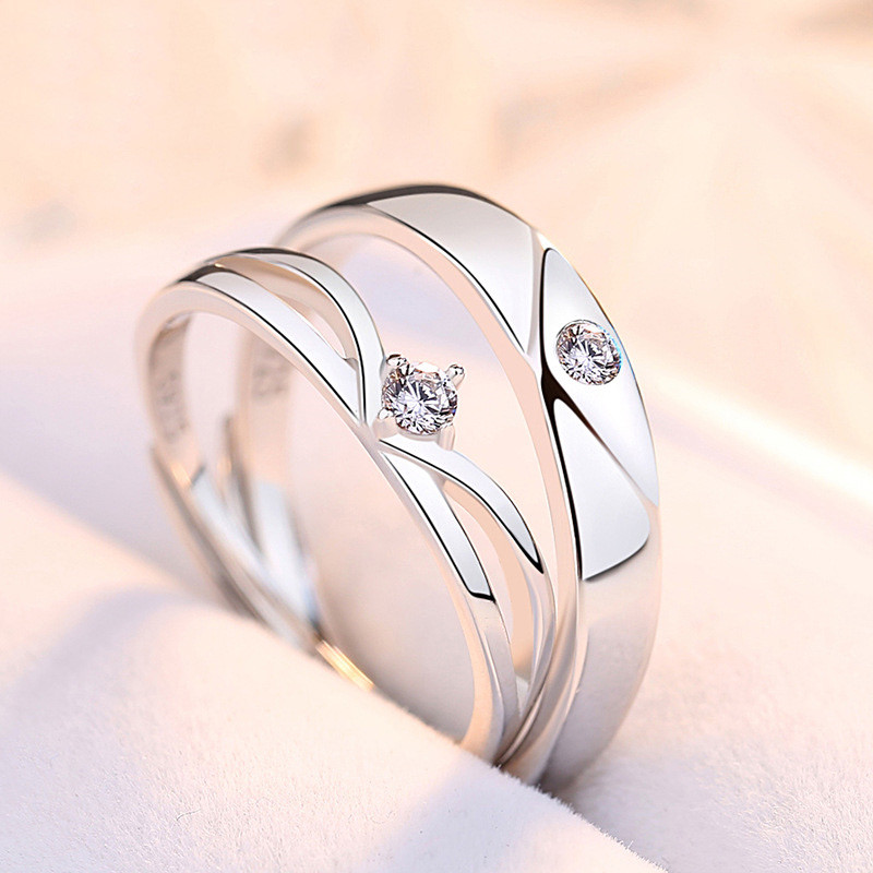 1pc Female Rings With Brilliant Round Cubic Zirconia Wedding Rings Silver Color Band Engagement Jewelry | SHEIN A