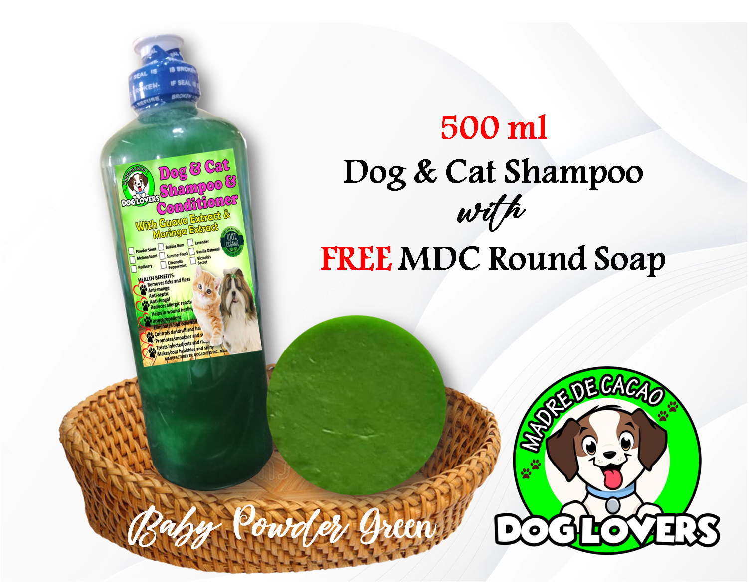 500ML DOG and CAT MADRE DE CACAO SHAMPOO and CONDITIONER with FREE 1PC ...