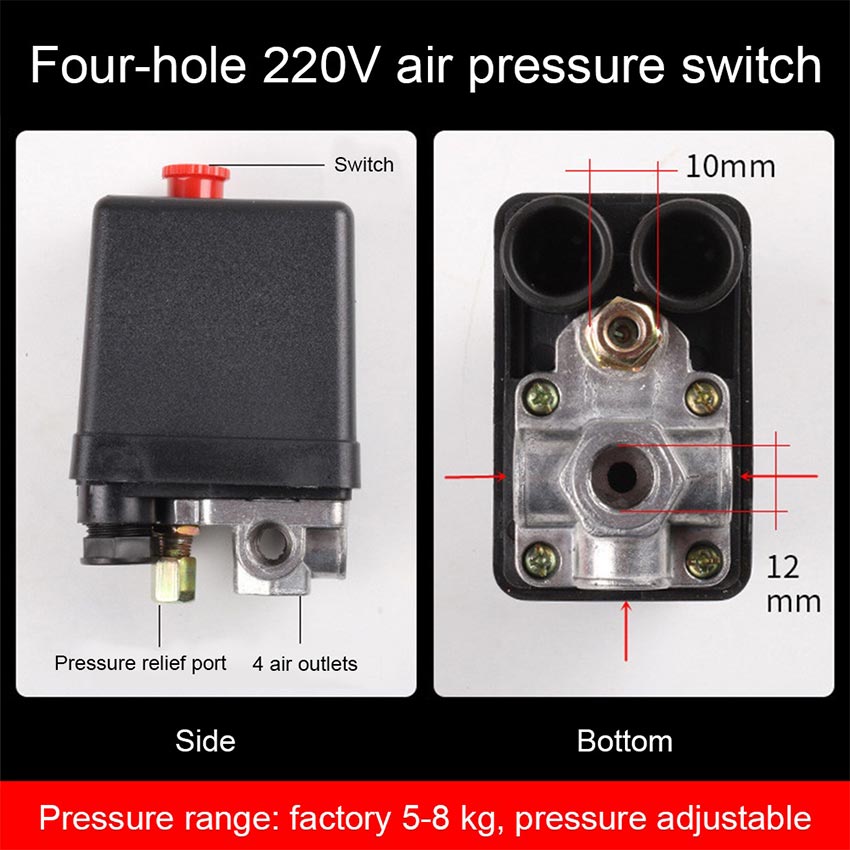220V NF-A6 Vertical One Way Switch Air Compressor Pressure Switch ...