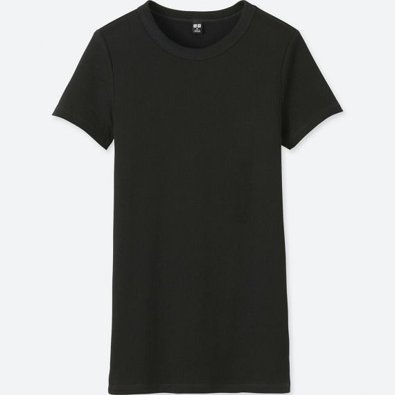 Uniqlo ribbed crew neck short sleeve Clearance