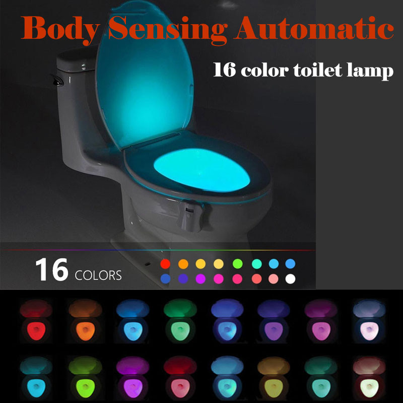 Toilet Night Light Bowl 8/16 Color LED Motion Activated Sensor Sensing Auto #Buy 