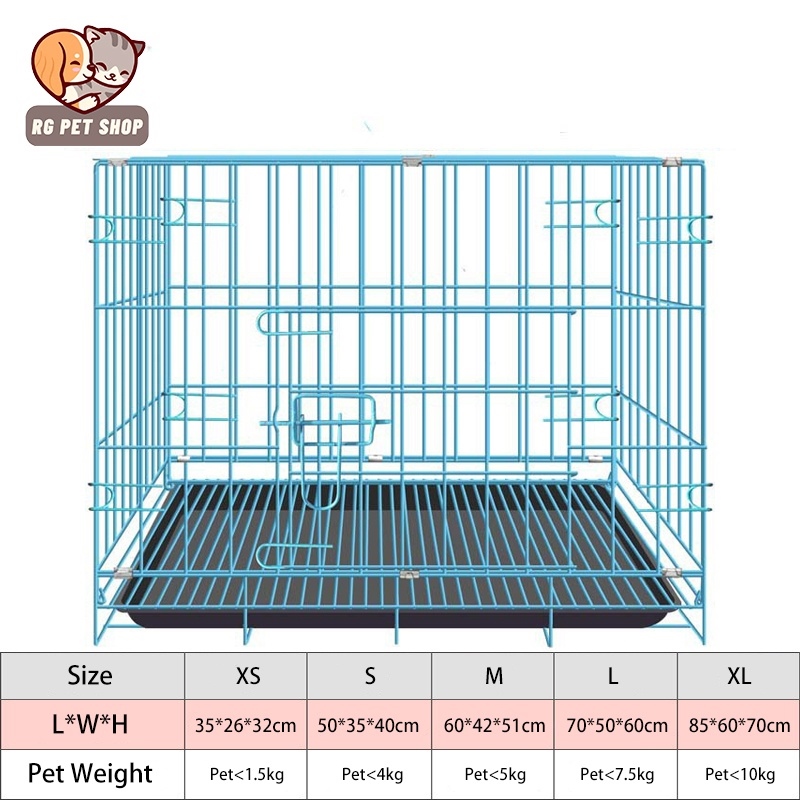 Free 10 pads Pet Cage Collapsible XXL with Poop Tray for Dog cage Cat