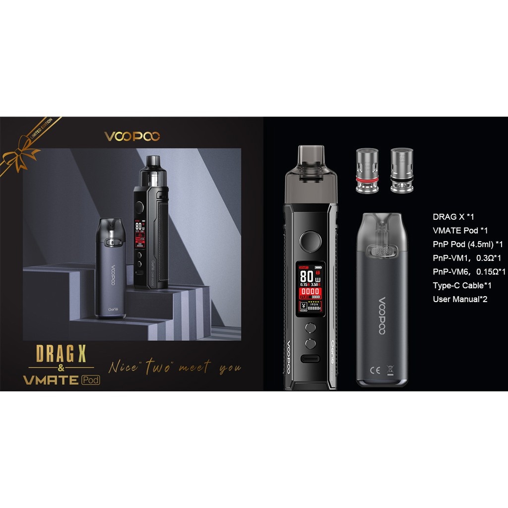 Vape Voopoo Drag S Drag X Vmate 2in1 PodBattery Included Lazada PH