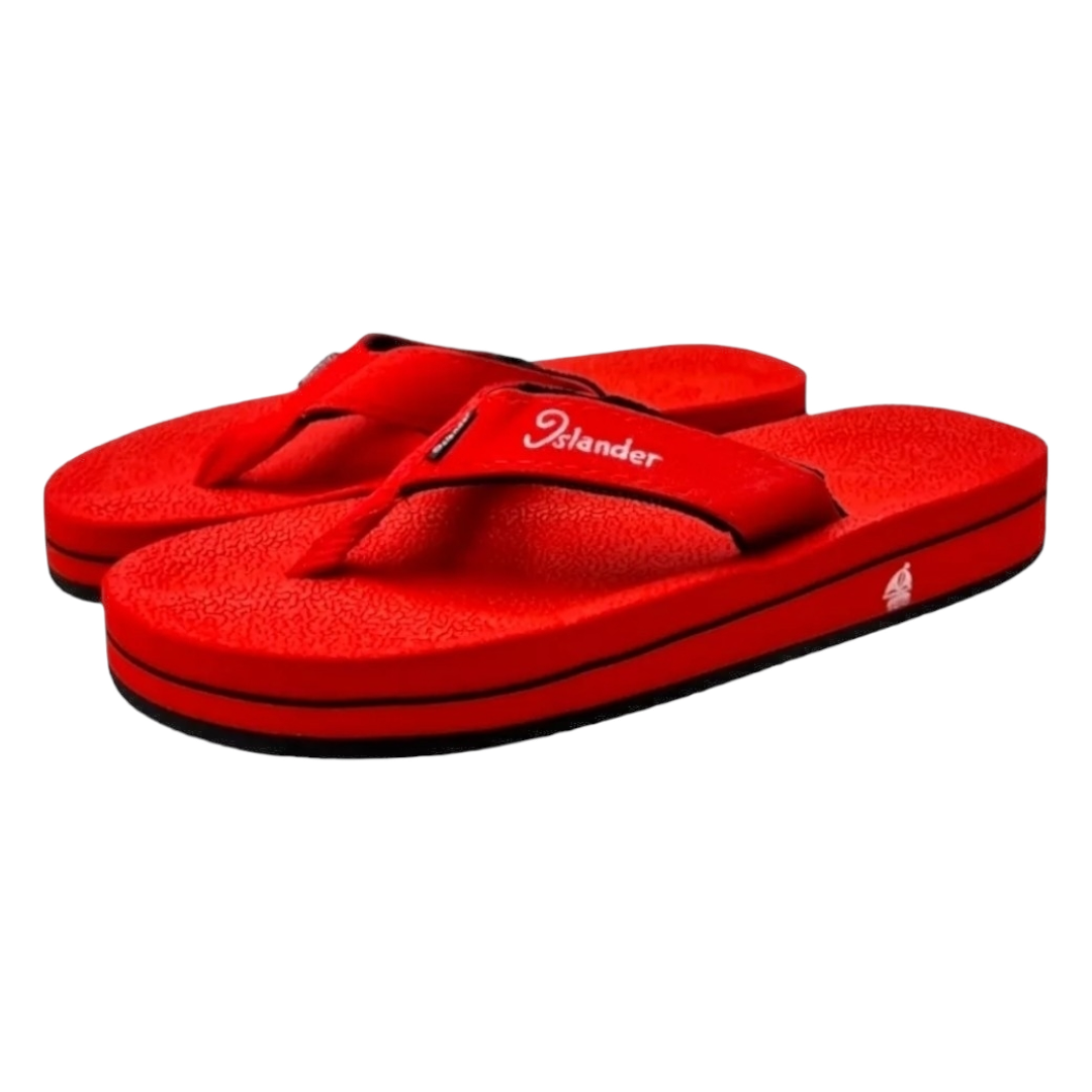 Islander Red Red Men s non slip rubber soles colored Slippers