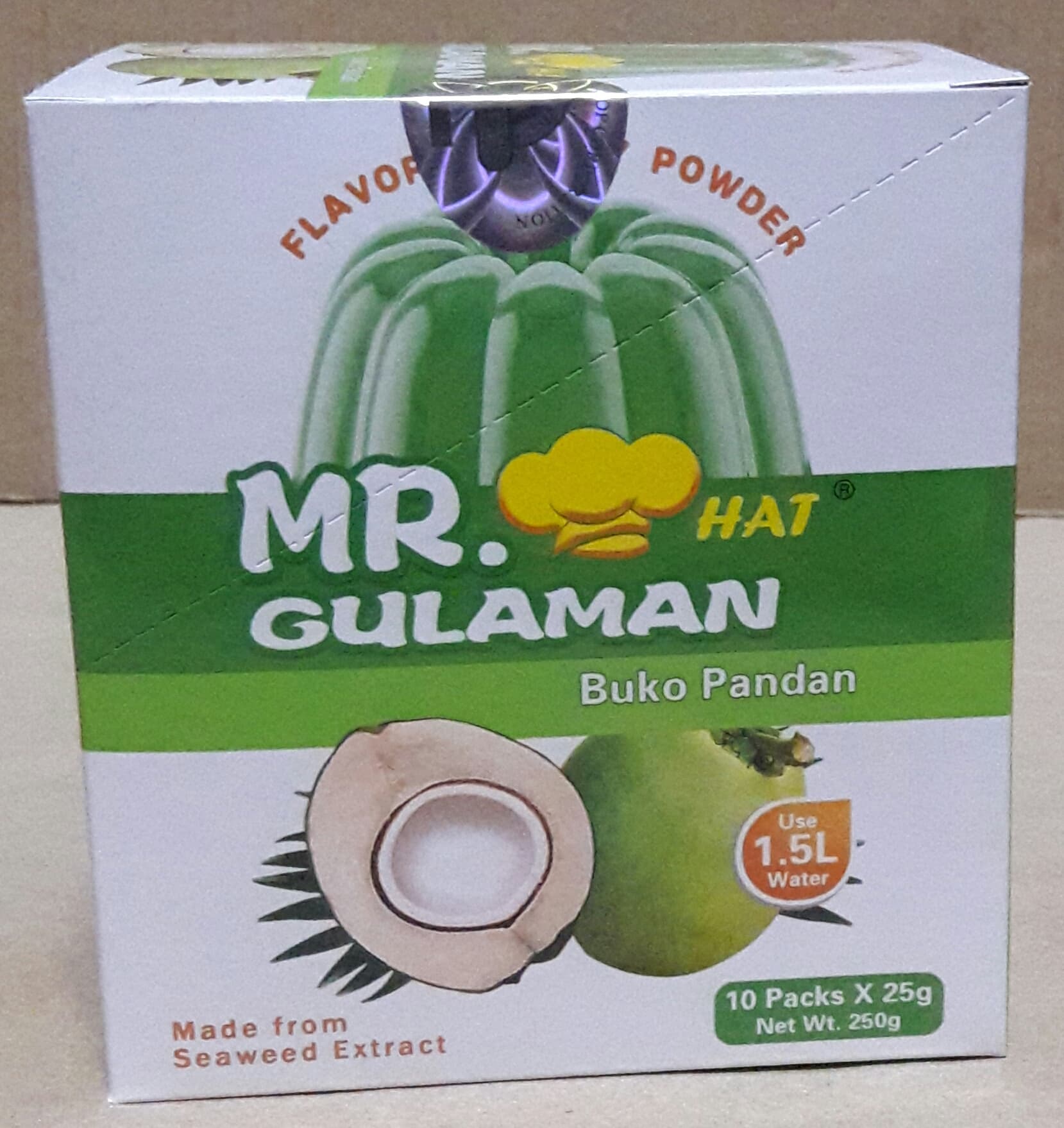 Mr. Hat Gulaman Jelly Powder Buko Pandan (25g x 10packs) Lazada PH