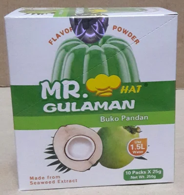Mr. Hat Gulaman Jelly Powder Buko Pandan (25g x 10packs)