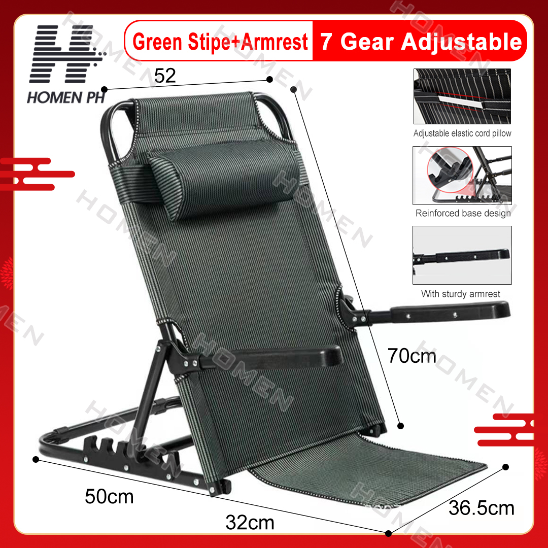 Adjustable Manual Backrest Bracket Cushion with Armrest, Old People Nursing  Bed Back Rest, Beach Chair, Lightweight Bed Backrest Support : :  Home
