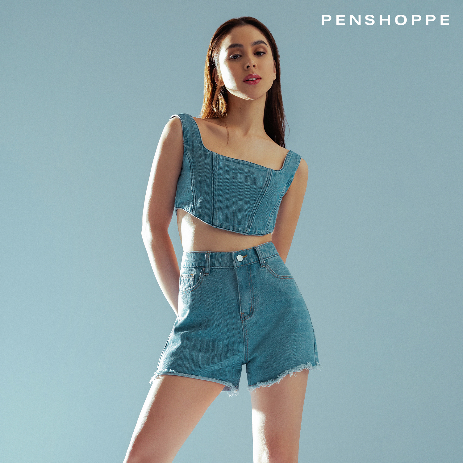 Penshoppe Relaxed Fit Sheer Top With Inner For Women (Black/White)