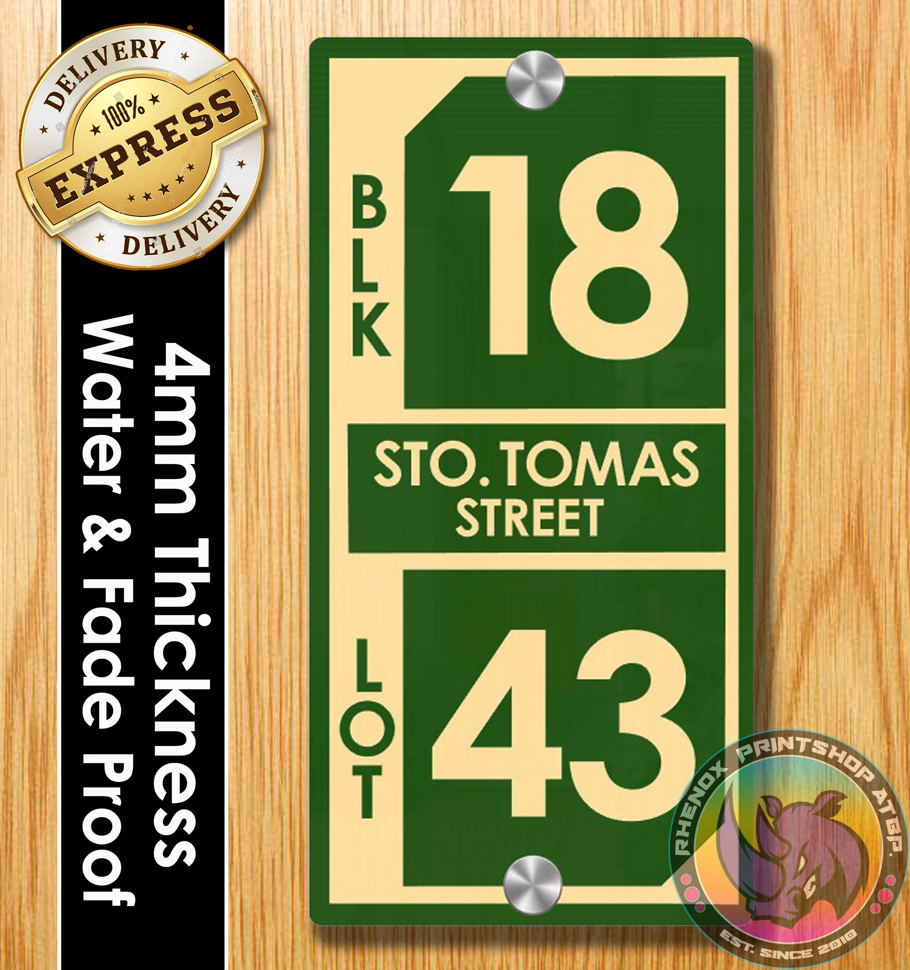 House Plates Address 4mm Thickness With Stand Off Bolt (We Do Customized) V3 Lazada PH