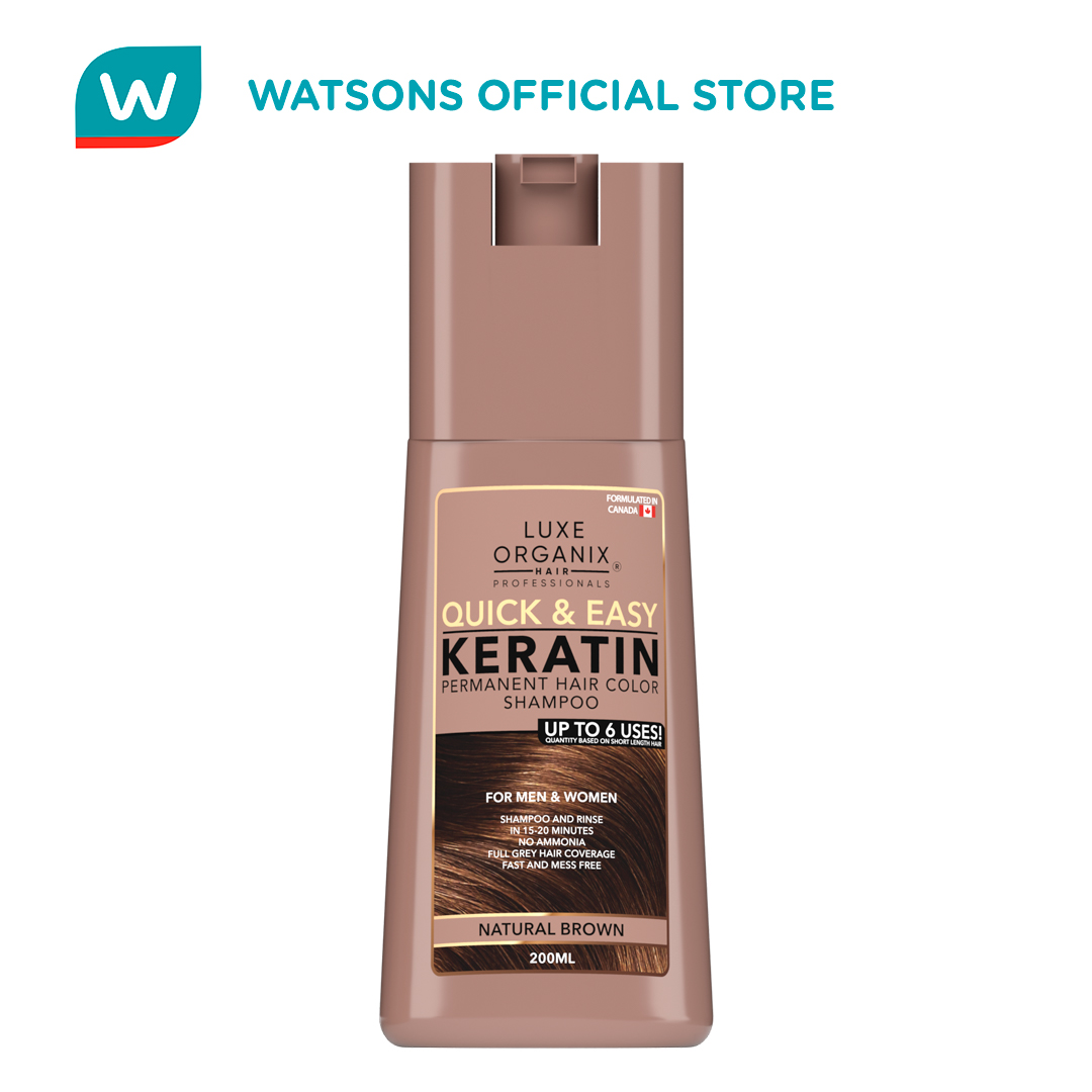 LUXE ORGANIX Hair Color Shampoo Natural Brown 200ml Lazada PH