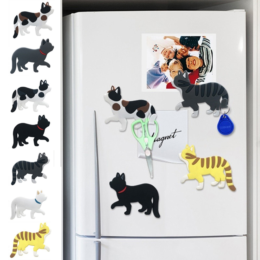 BWNTIX Multifunctional สติกเกอร์ติดผนัง Key Hanger ห้องครัวหางแมวตู้เย็นสติกเกอร์แม่เหล็กติดตู้หน้าแรกตกแต่ง