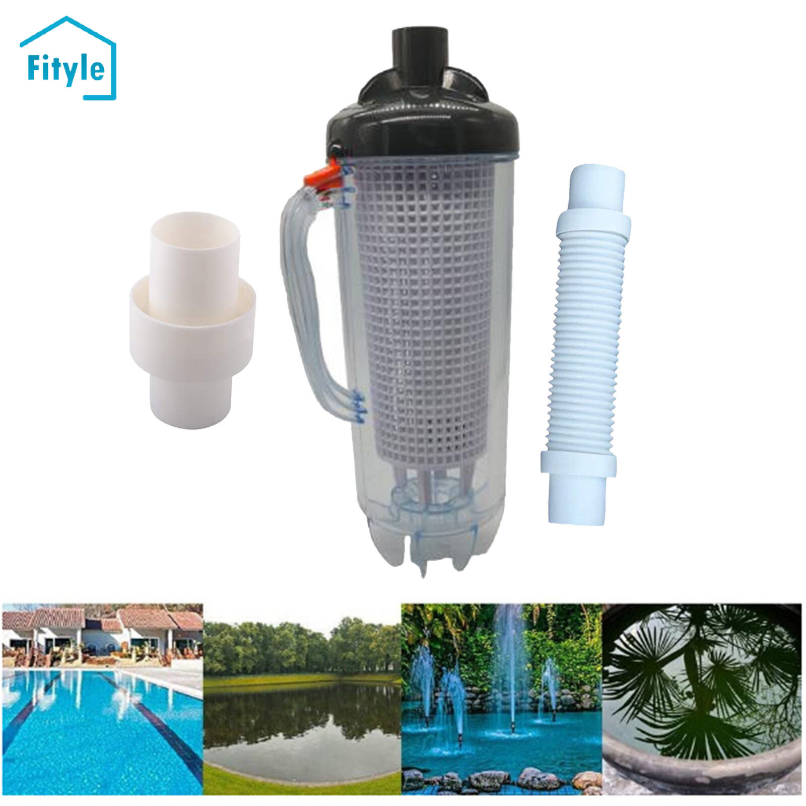 Fityle Swimming Pool Leaf Canister with Hose Connector Adapter Leaf