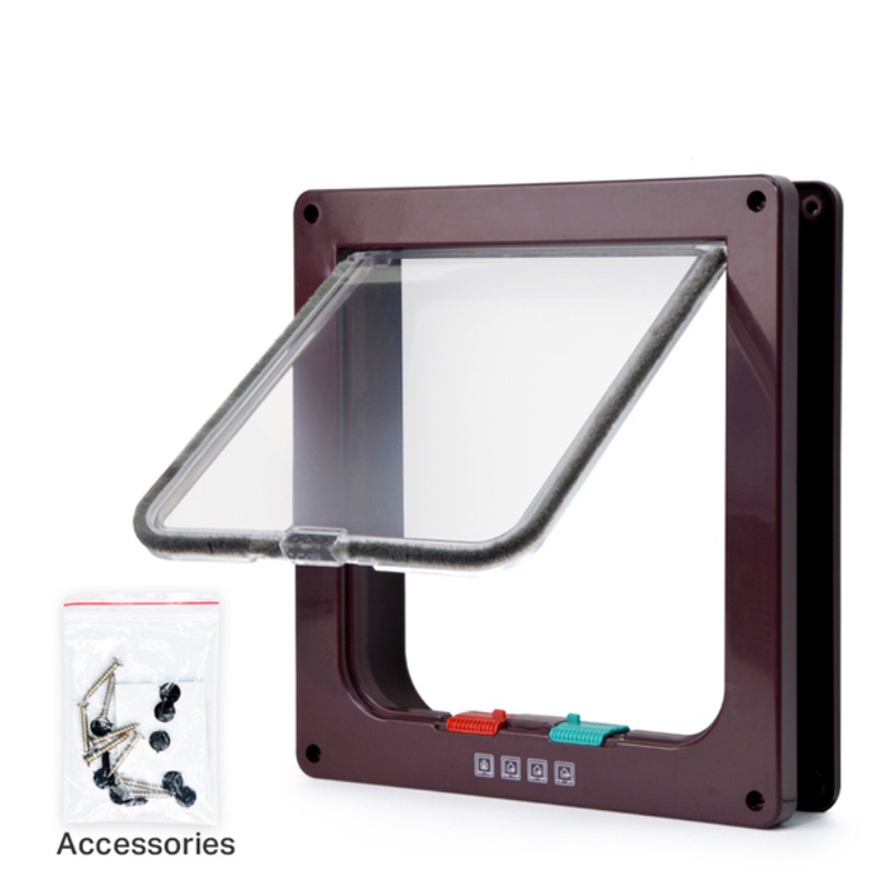 SKISOPGO Smart Pet Door 4 Way Locking Security Lock ABS Plastic Dog Cat