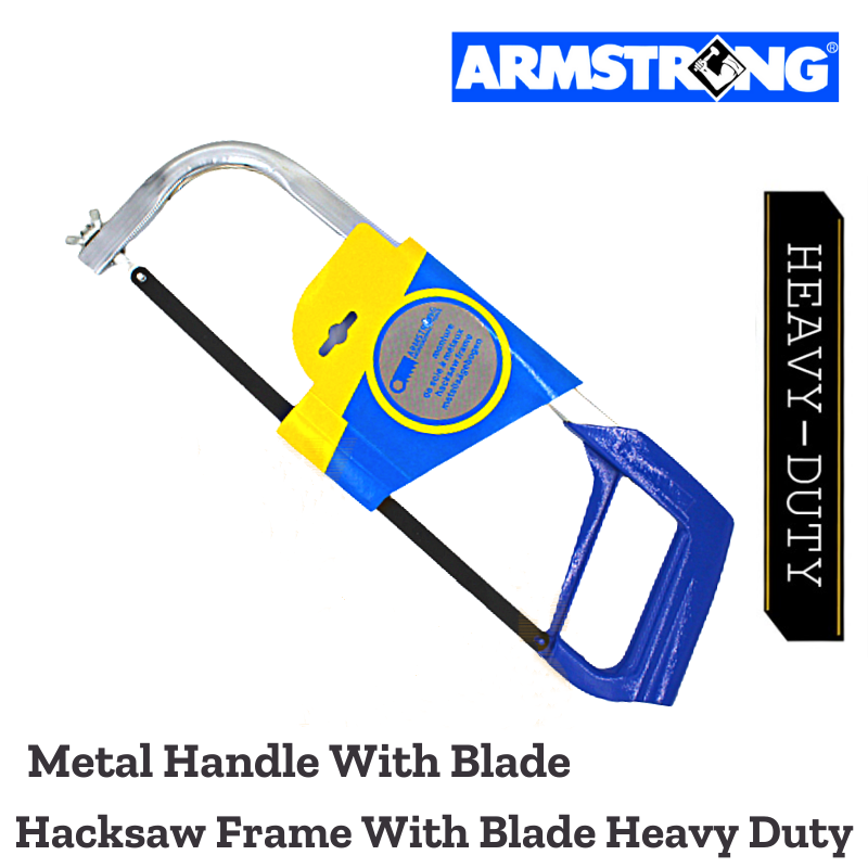 Armstrong Hacksaw Frame 12" With Saw Blade Heavy Duty Hand Saw Metal