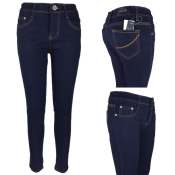 Stretchable navy blue skinny jeans for ladies, COD available