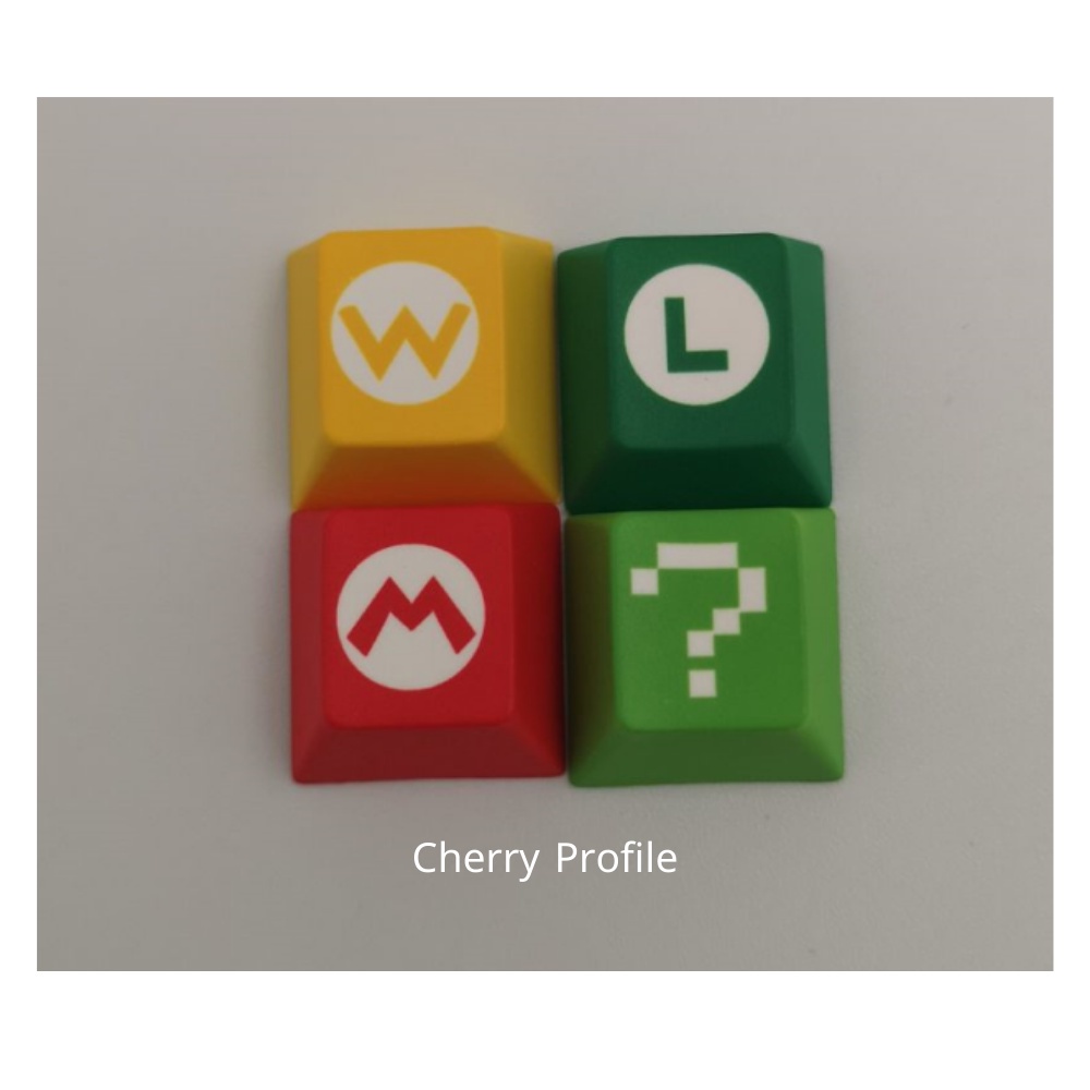 4Pcs/set Mario Design PBT Keycap OEM Cherry Profile DYE-SUB Keycap for MX Switch Mechanical Keyboard
