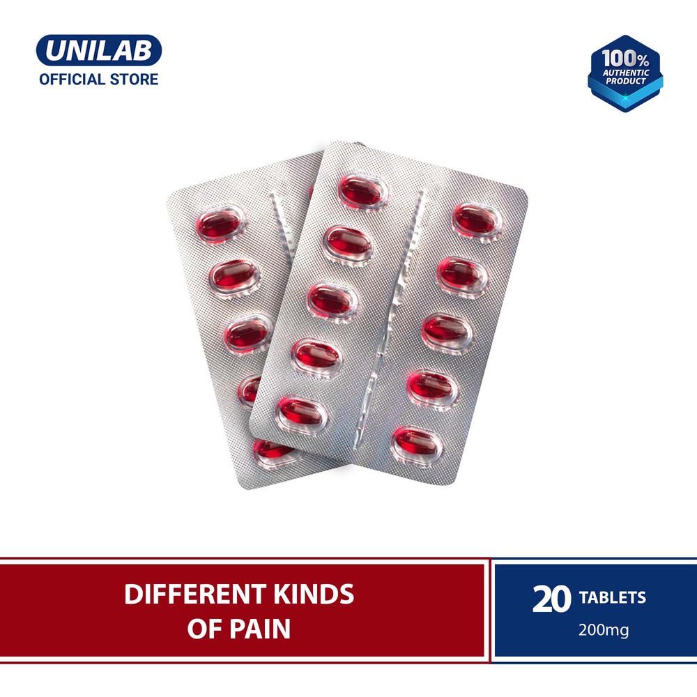 Unilab Medicol Advance 200 mg, 20 Capsules Ibuprofen for Pain Relief