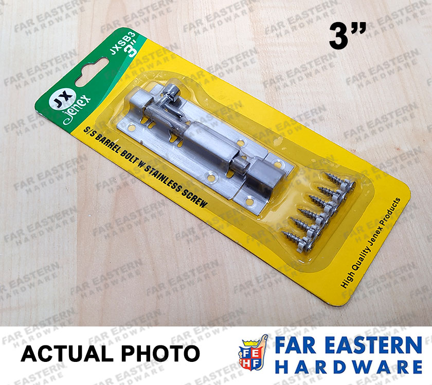 JENEX Stainless Steel Door Lock Barrel Bolt 2" 3" 4" Lazada PH