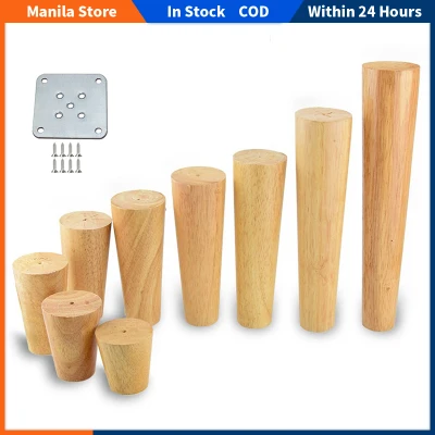 1pcs Wooden Furniture Table Leg Straight Leg Inclined Legs Sofa Bed Cabinet Table Replacement Foot Round Solid Wood Replacement Cabinet Sofa Bed Sofa Leg Furniture Set 4 Solid Wood Tapered Furniture Replacement Foot With Stainless Steel Plate