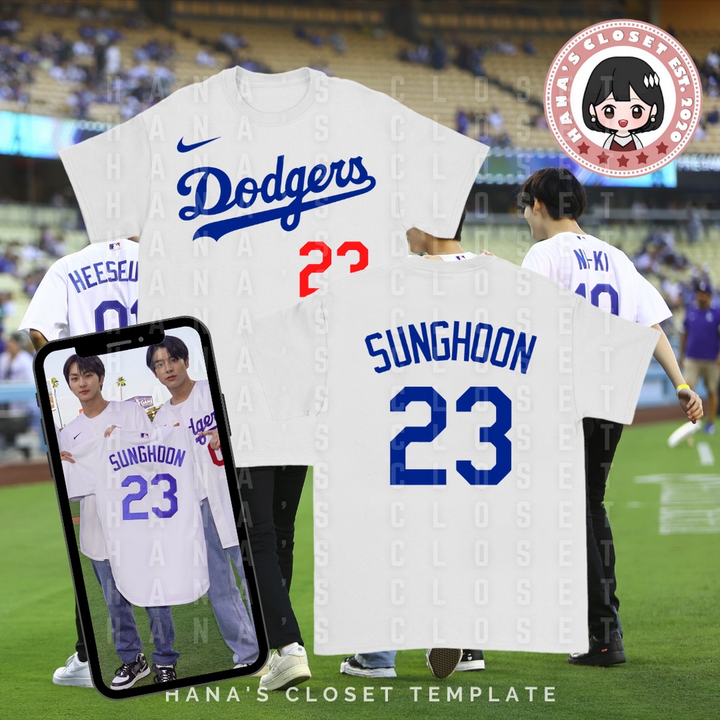 Fir on X: ENHYPEN used the same number from Tamed-Dashed for their LA  Dodgers jersey ⚾️  / X