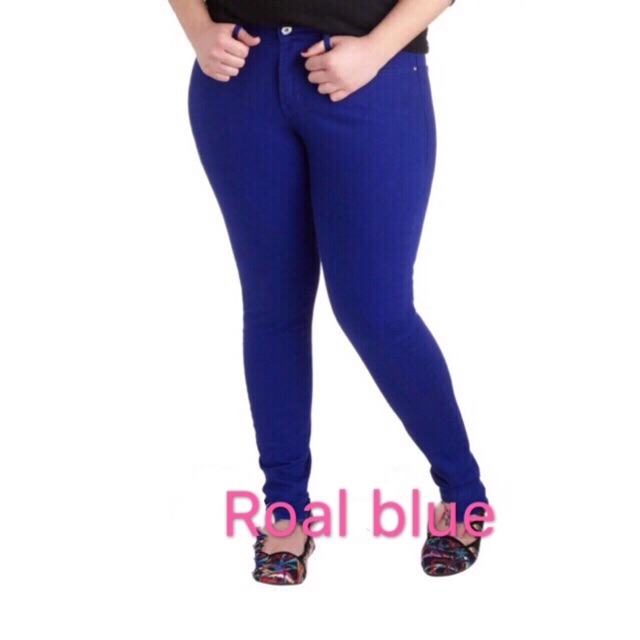 Size skinny Royal blue pants for women 