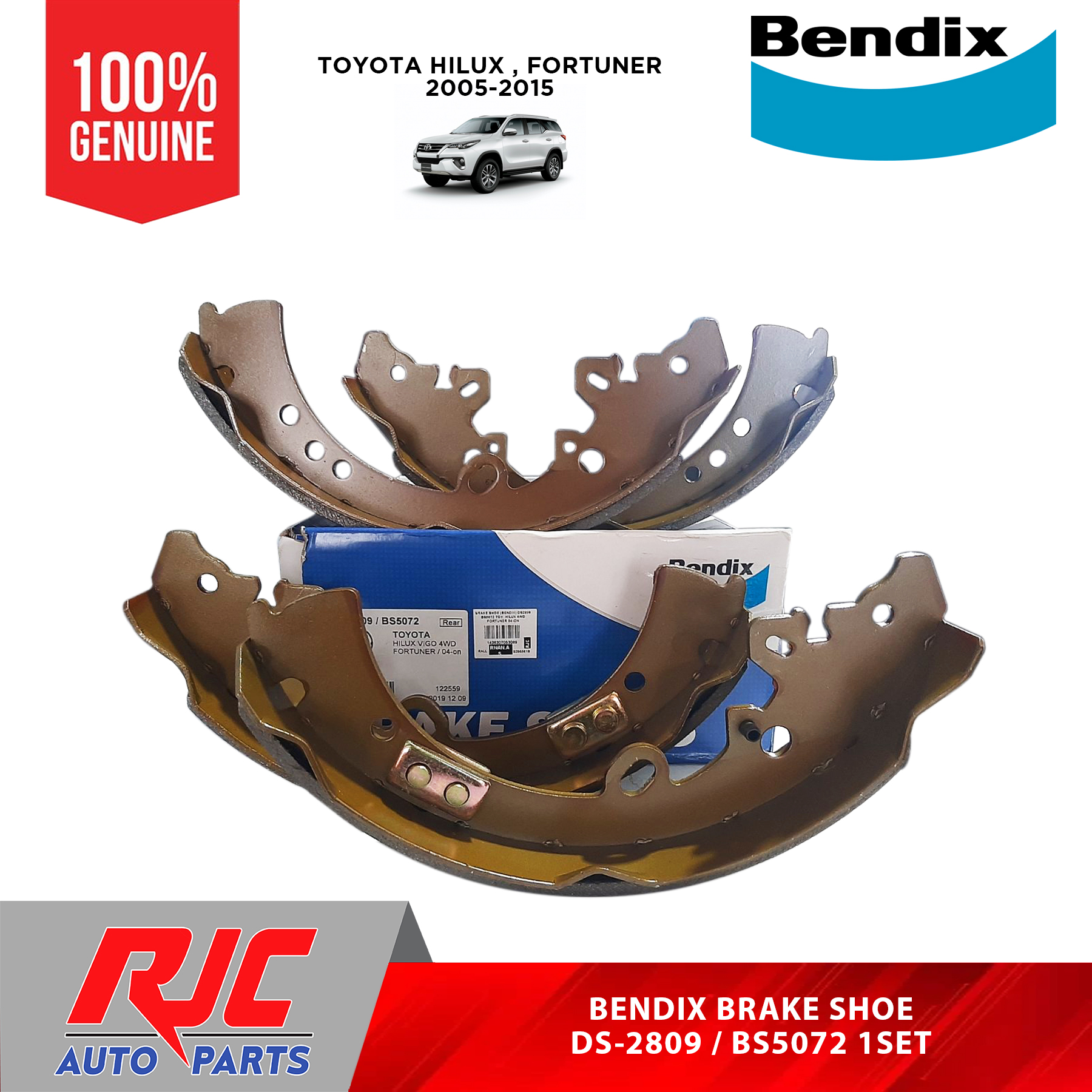 Bendix DS2809 / BS5072 Brake Shoe For Toyota Hilux , Fortuner 2005