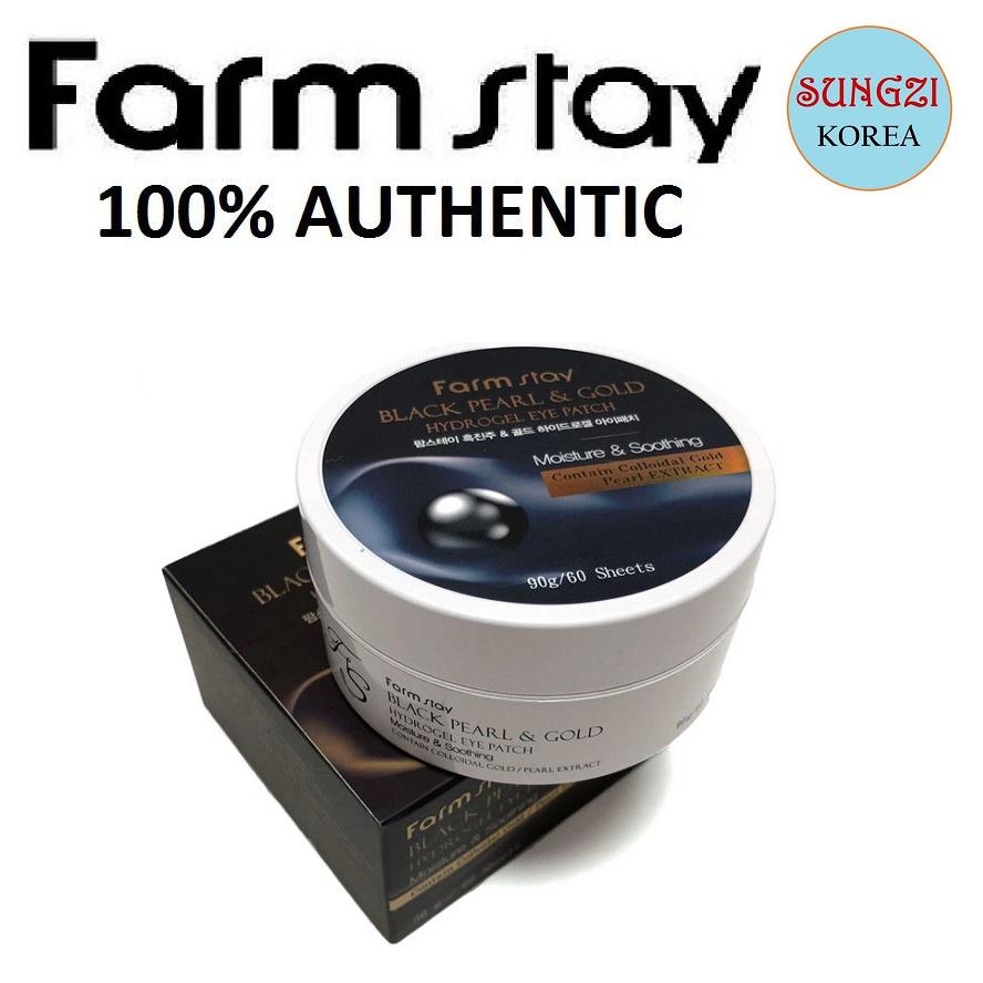FARM STAY Black Pearl & Gold Hydrogel Eye Patch 60 Sheets (90g) Korean Cosmetics Lazada PH