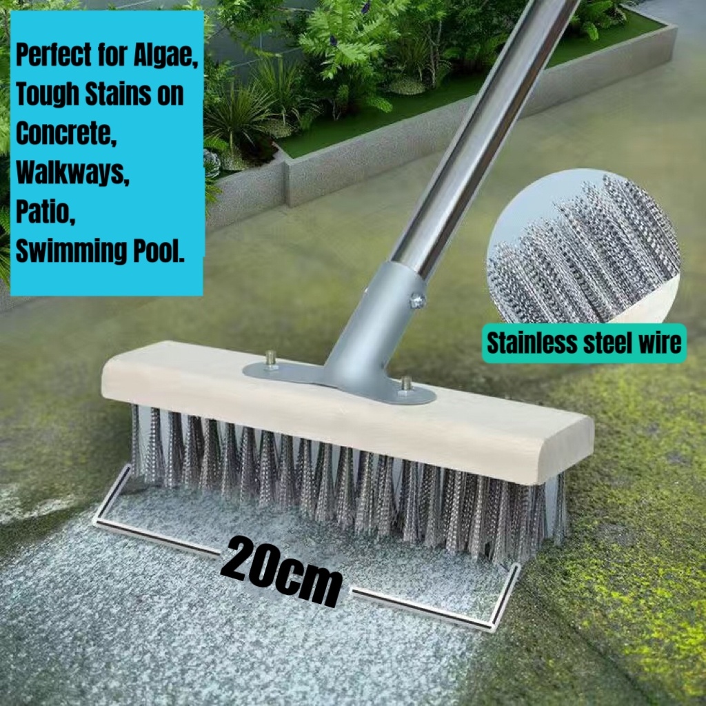 Wire Broom Head Metal Bristle Brush Outdoor Patio Cleaner Moss Algae  Remover