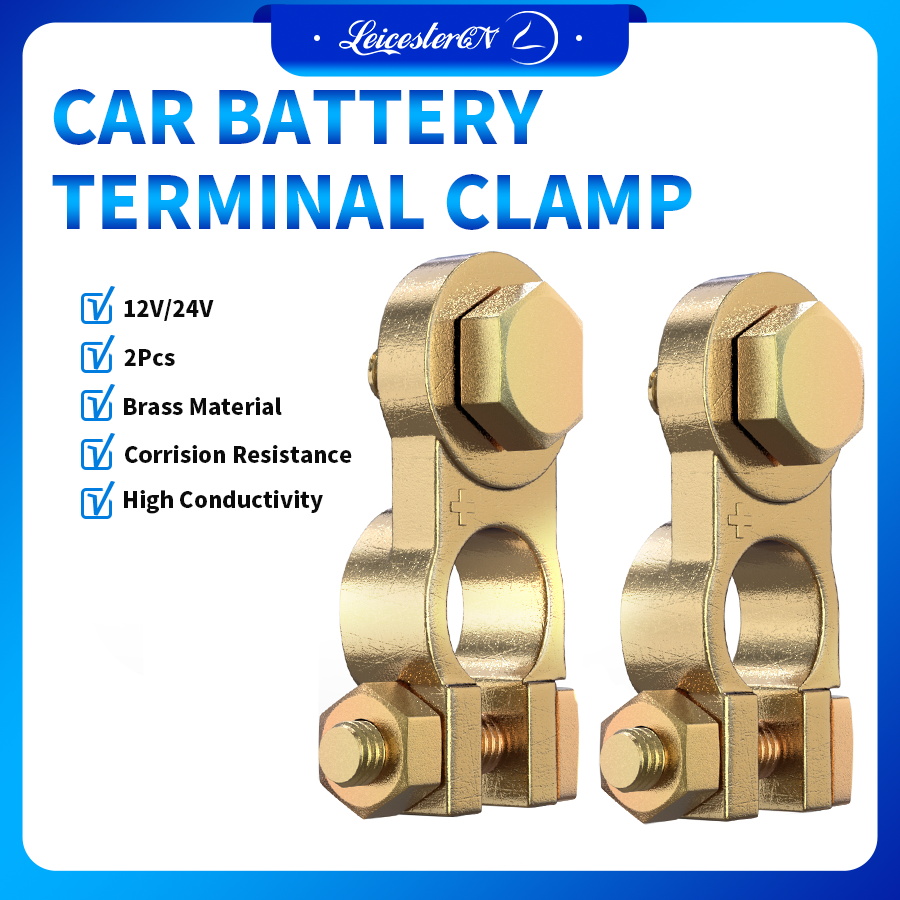 Battery Terminals Clamps LST Car Battery Connectors Battery Terminals Connector Negative&Positive Kit 12V/24V High Current Copper Car Batteries clamp with Wing Nut 17mm 300A Battery Terminals T018 