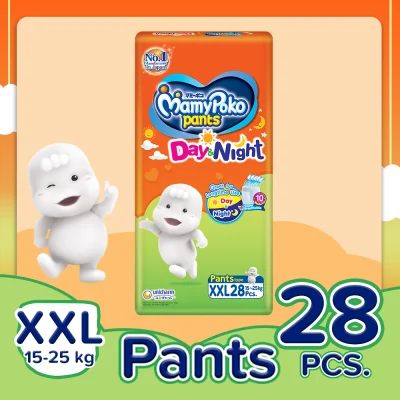 [DIAPER SALE] MamyPoko Day & Night XXL (15-25 kg) - 28 pcs x 1 pack (28 pcs) - Pants Diaper