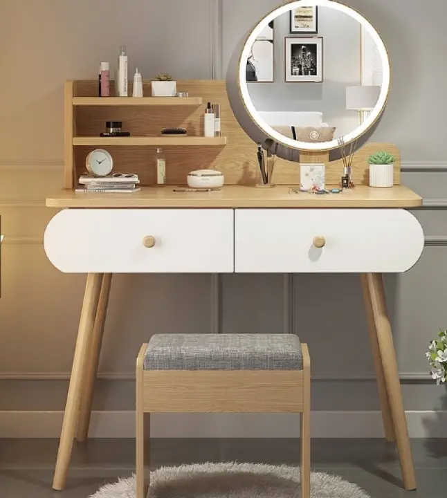 Modern European Style Vanity Table, Modern Vanity Table With Mirror