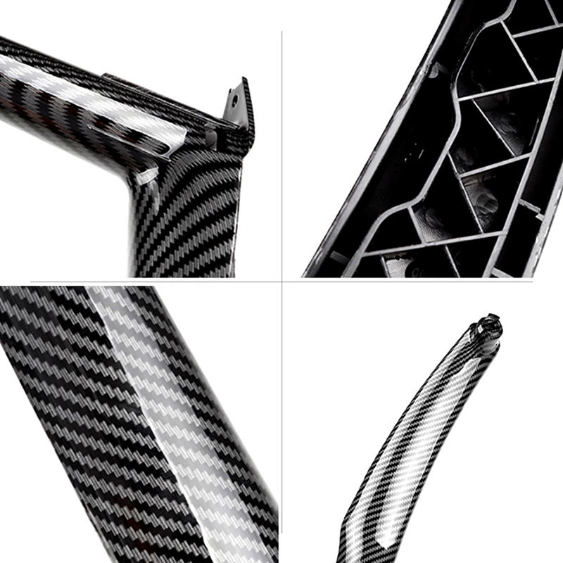 4PCS Car Interior Window Lift Switch Panel Door Handle Pull Cover Trim for-BMW E70 E71 E72 X5 X6 2007-2014 Carbon Fiber