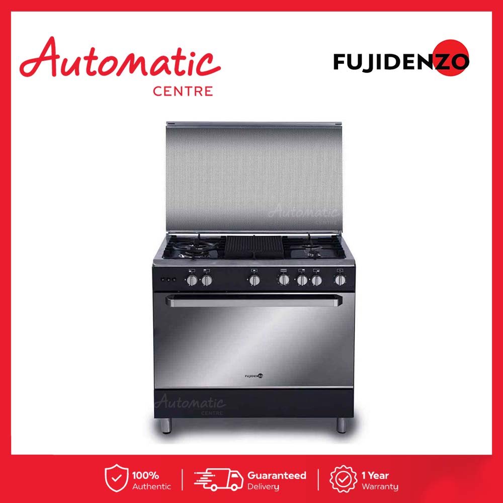 Fujidenzo FGR 9650VTRGMB 90cm Cooking Range with 5Gas Burner 130L Gas Oven & Grill and Double