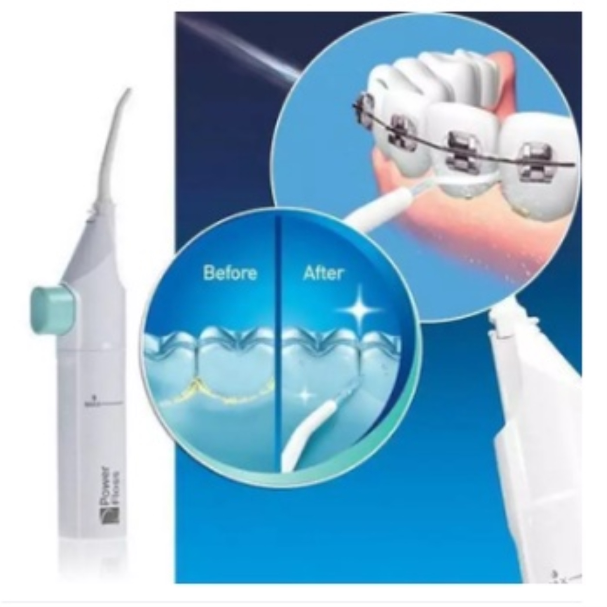 New 2023 Portable Power Floss Dental Water Jet Tooth Pick No Batteries