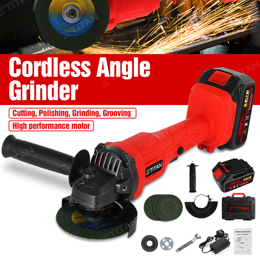 【COD】XTITAN 998VF Cordless Angle Grinder Cordless Industrial Cutting ...