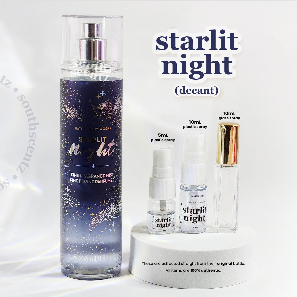 Starlit Night Bath and Body Works Body Mist BBW Decant 5mL 10mL