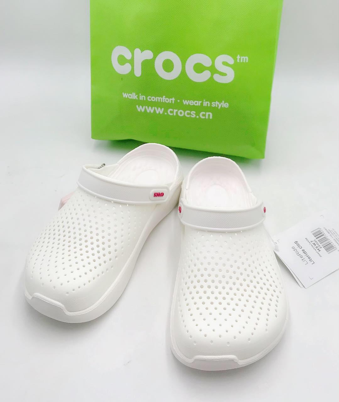 crocs literide white