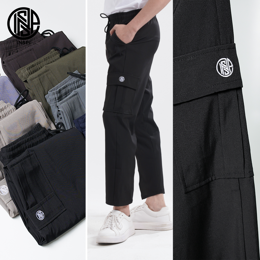 INSPI Cargo Pants Khaki for Men Women with Pocket and Drawstring Straight  Cut Plain Trouser Pant Pantalon