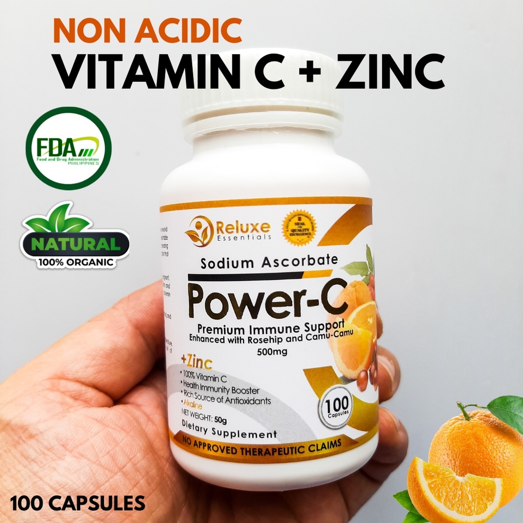 Vitamin C Plus Zinc Power C Sodium Ascorbate with Zinc 500mg100