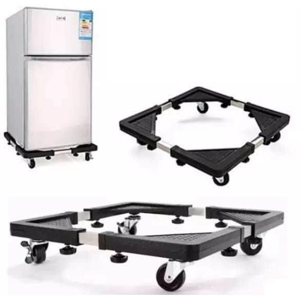 Movable Refrigerator Floor Trolley Fridge Stand Stainless Steel
