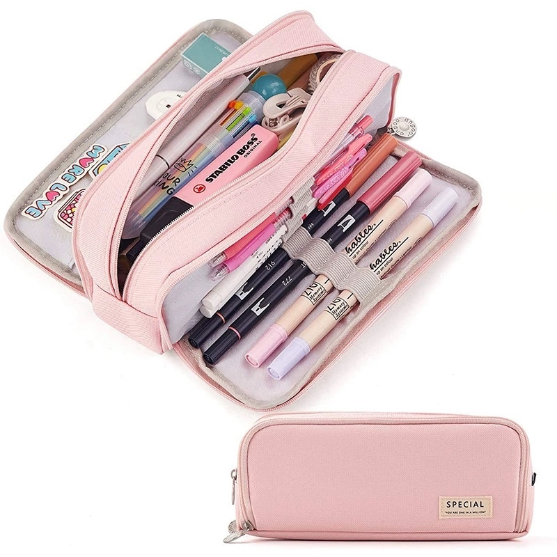 Pen Pencil Case Classic Pocket Fold Canvas Stationery Storage Bag Organizer  For Cosmetic Travel Student Ns2