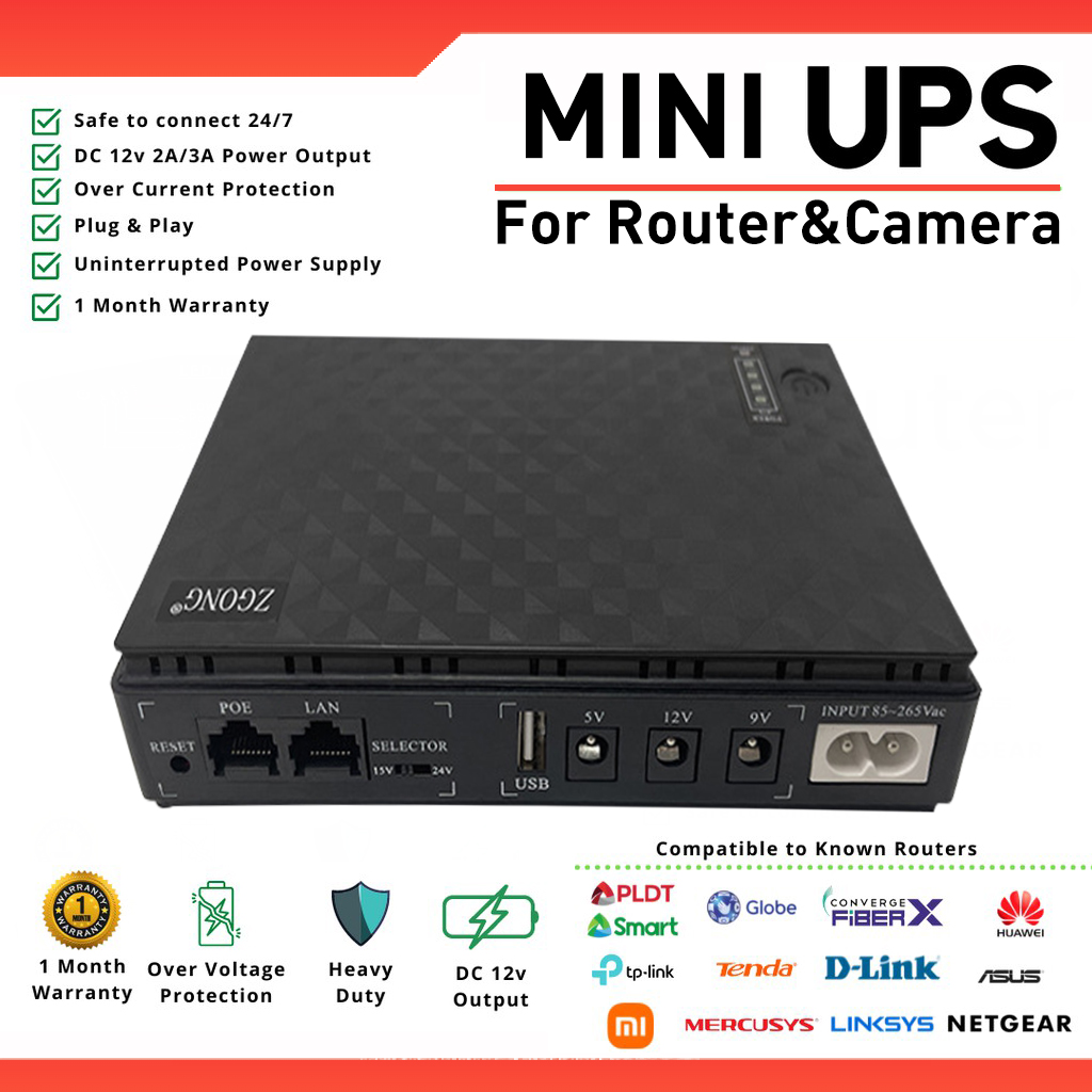 UPS power supply for CCTV Mini Dc backup power for Wifi Router Modem